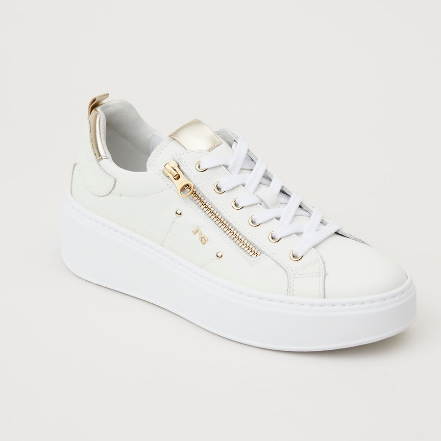 NeroGiardini White Leather Platform Trainers - Nozomi