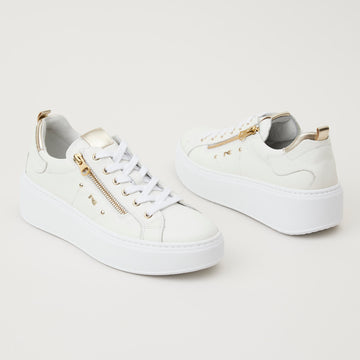 NeroGiardini White Leather Platform Trainers - Nozomi