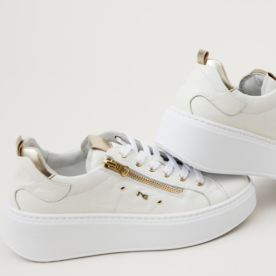 NeroGiardini White Leather Platform Trainers - Nozomi