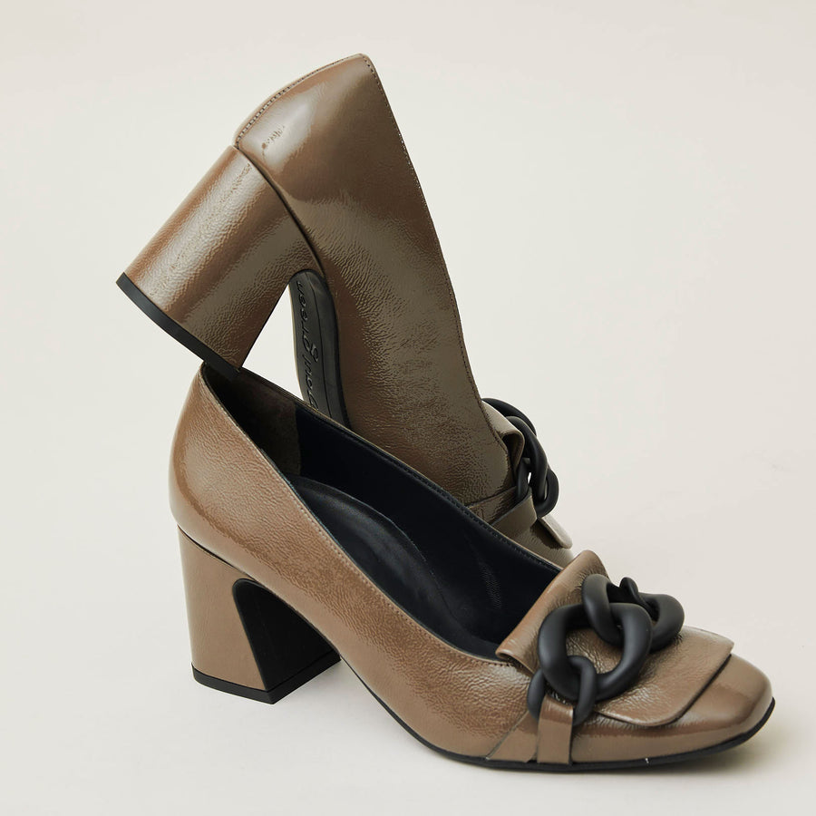 Paul Green Taupe Patent Court Shoes - Nozomi