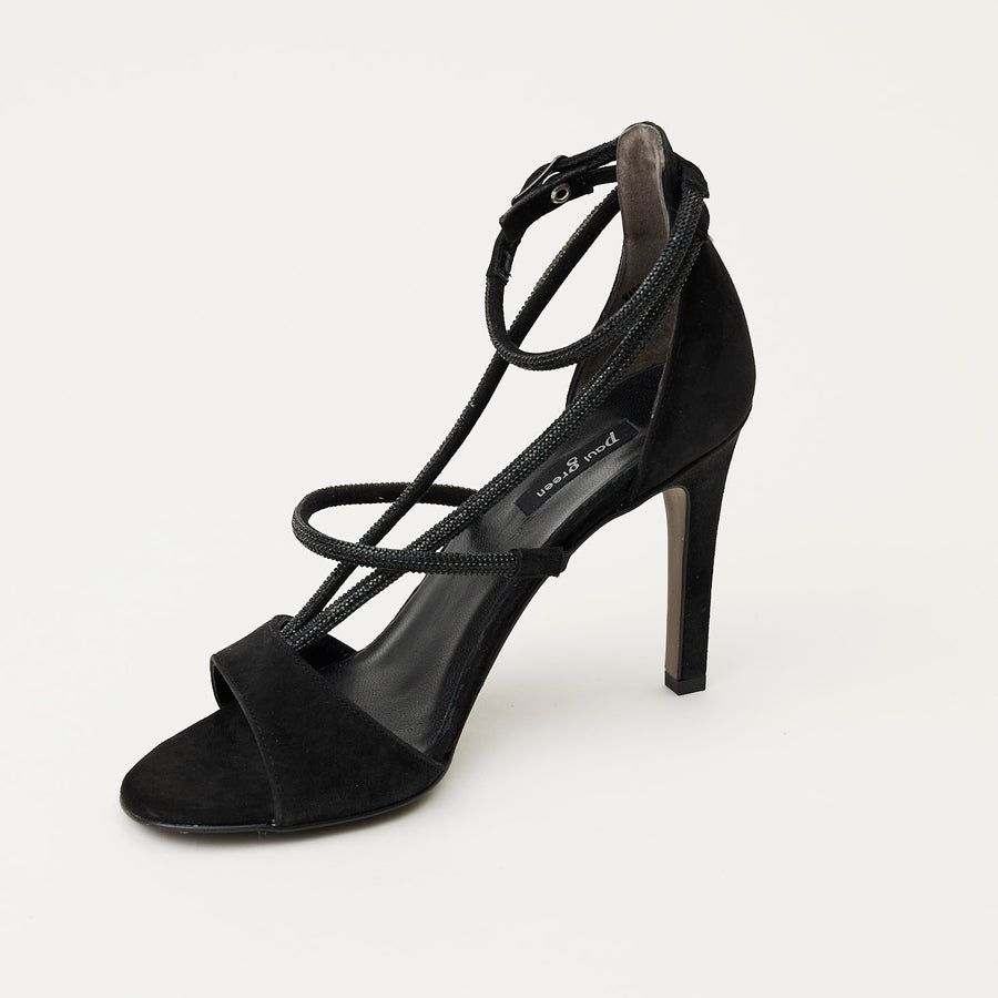 Paul Green Black Suede Sandals - Nozomi