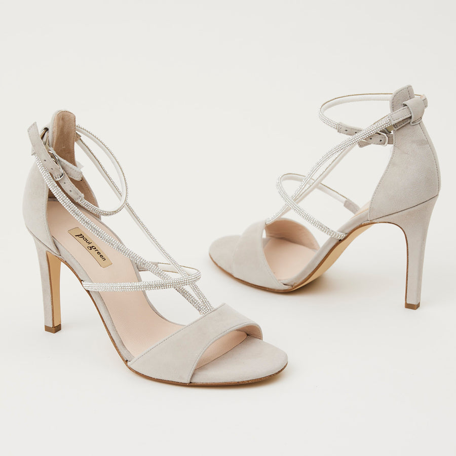 Paul Green Silver Grey Suede Sandals - Nozomi