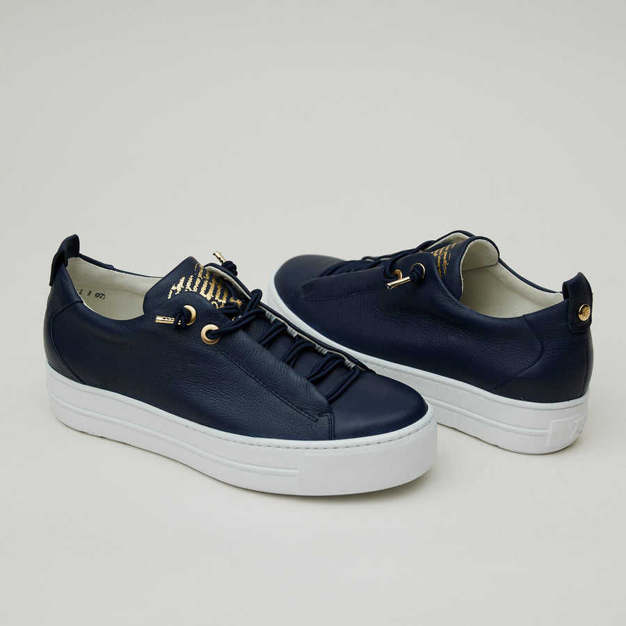 Paul Green Navy Leather Trainers - Nozomi