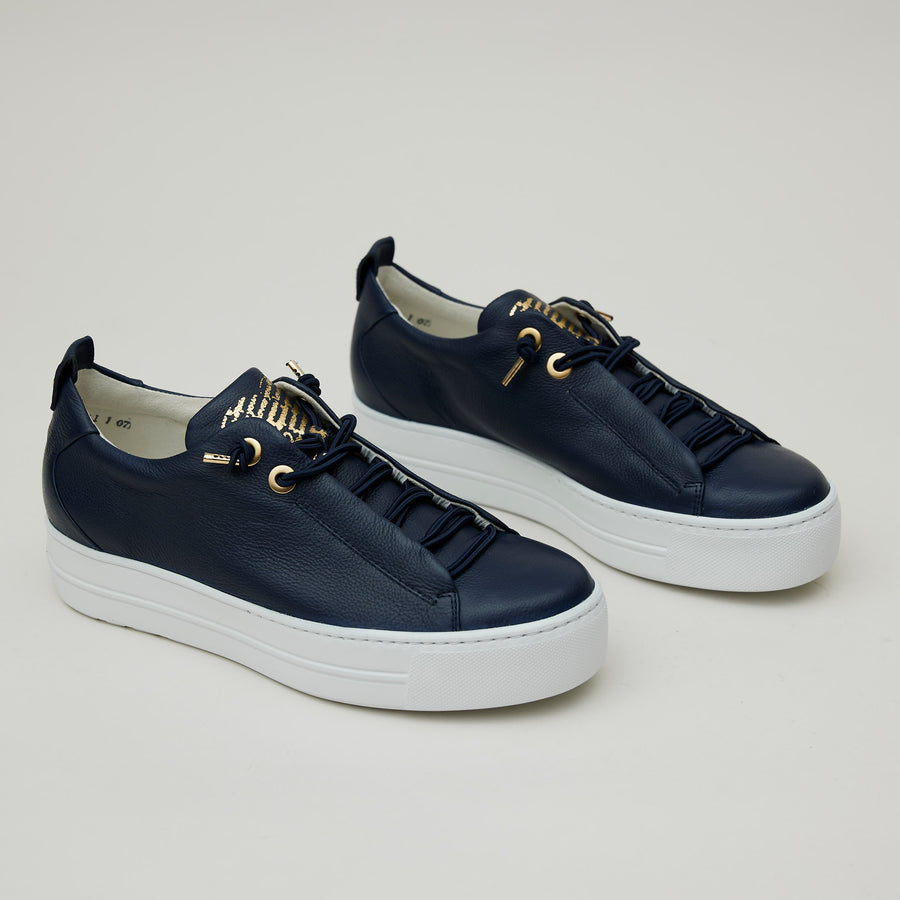 Paul Green Navy Leather Trainers - Nozomi