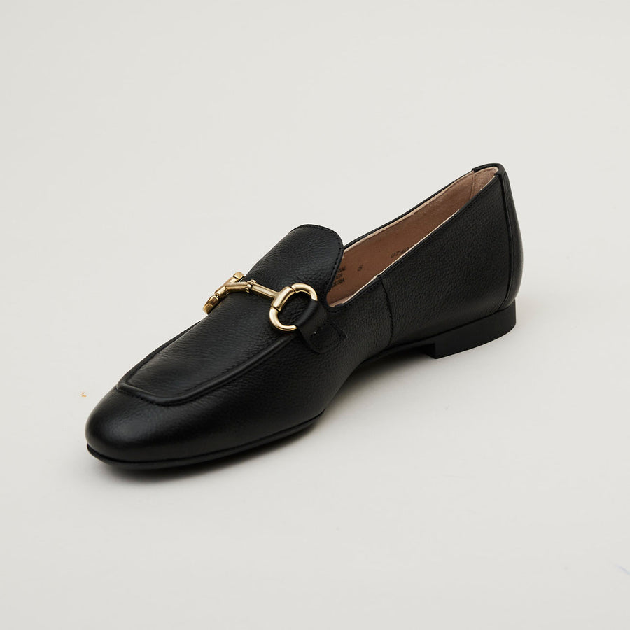 Paul Green Black Leather Loafers - Nozomi