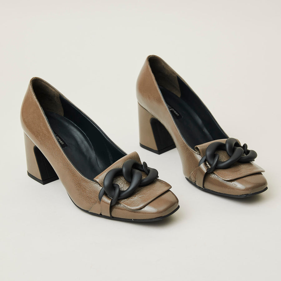 Paul Green Taupe Patent Court Shoes - Nozomi