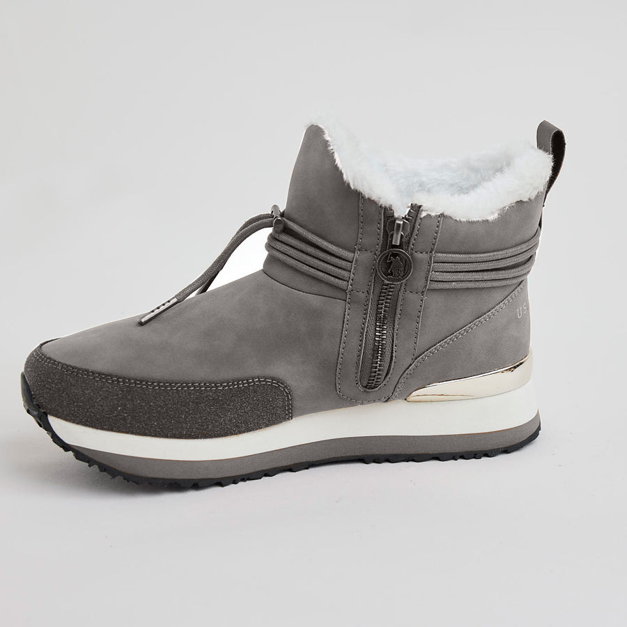 US Polo Sand or Grey Ankle Boots - Nozomi