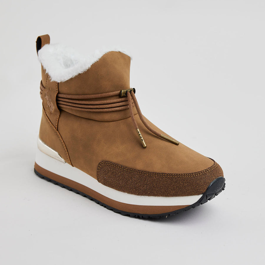US Polo Sand or Grey Ankle Boots - Nozomi
