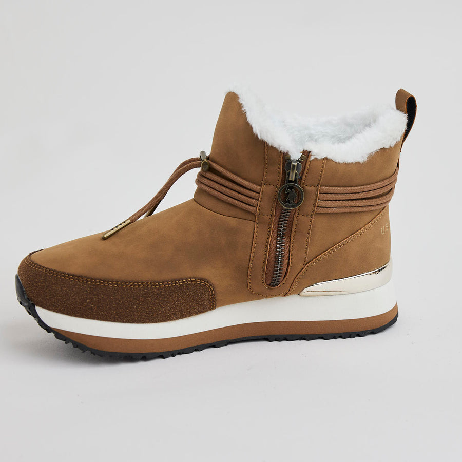 US Polo Sand or Grey Ankle Boots - Nozomi