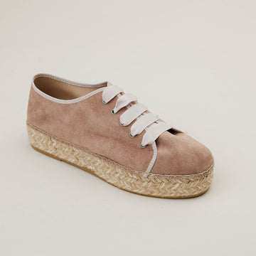 Viguera Nude Suede Trainers - Nozomi