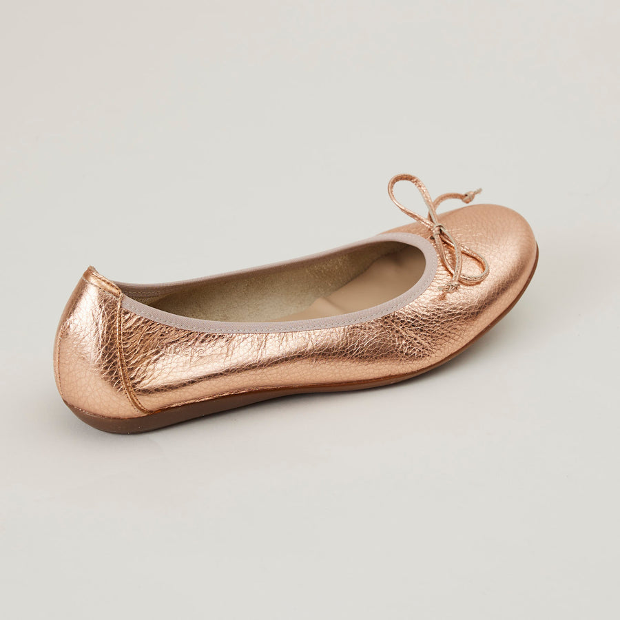 Wonders Ramé Gold Metallic Patent Ballerina Pump - Nozomi