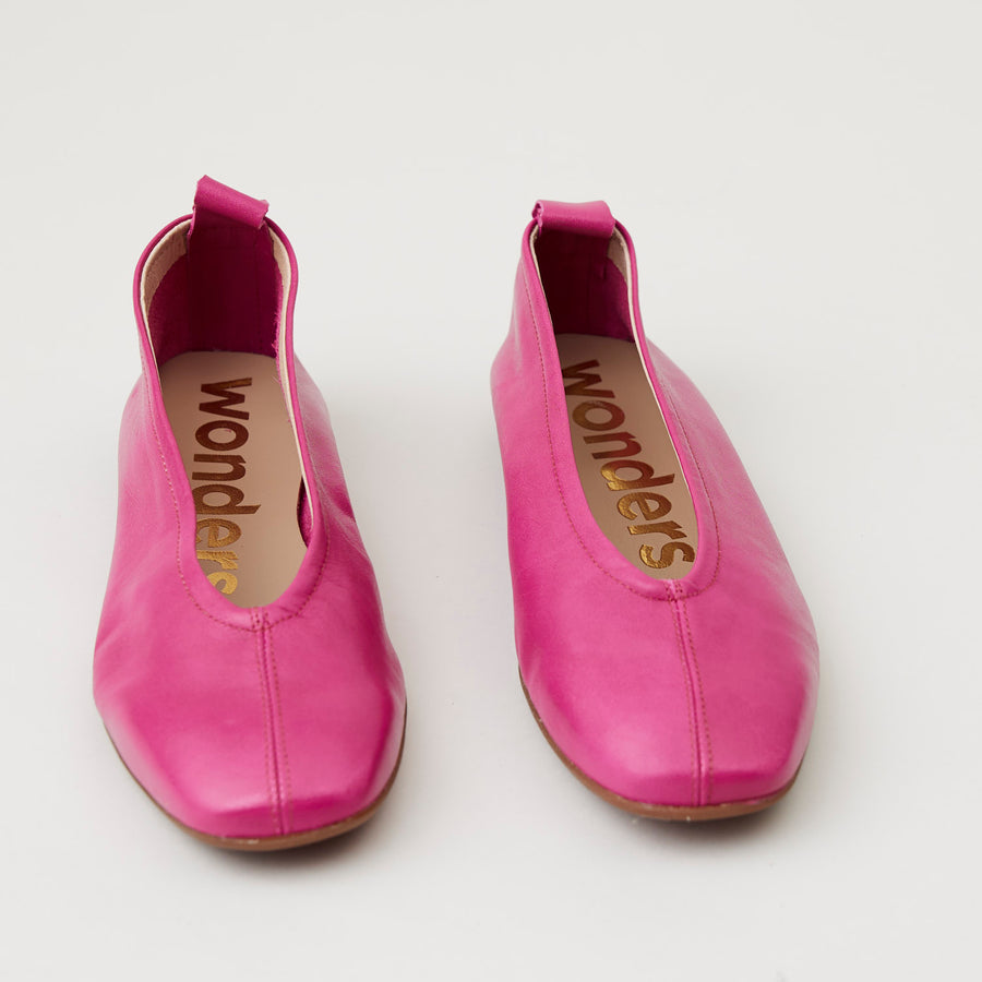 Wonders Fuschia Leather Flat Pumps - Nozomi