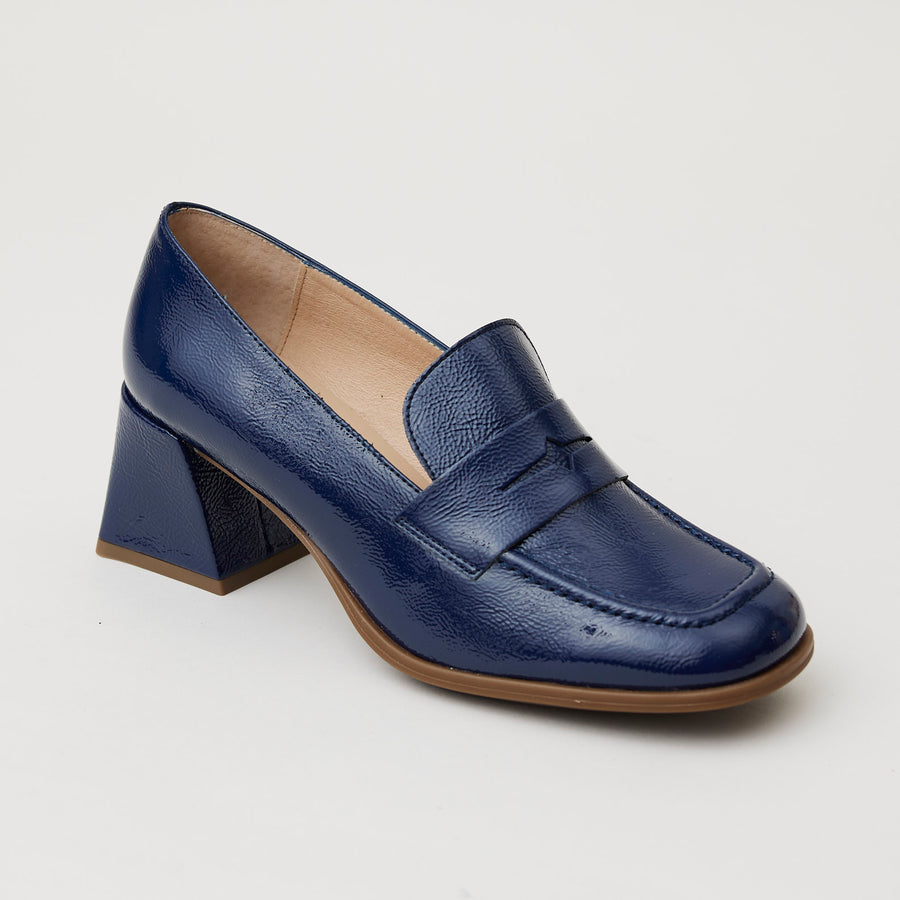Wonders Navy Patent Leather Brogues - Nozomi