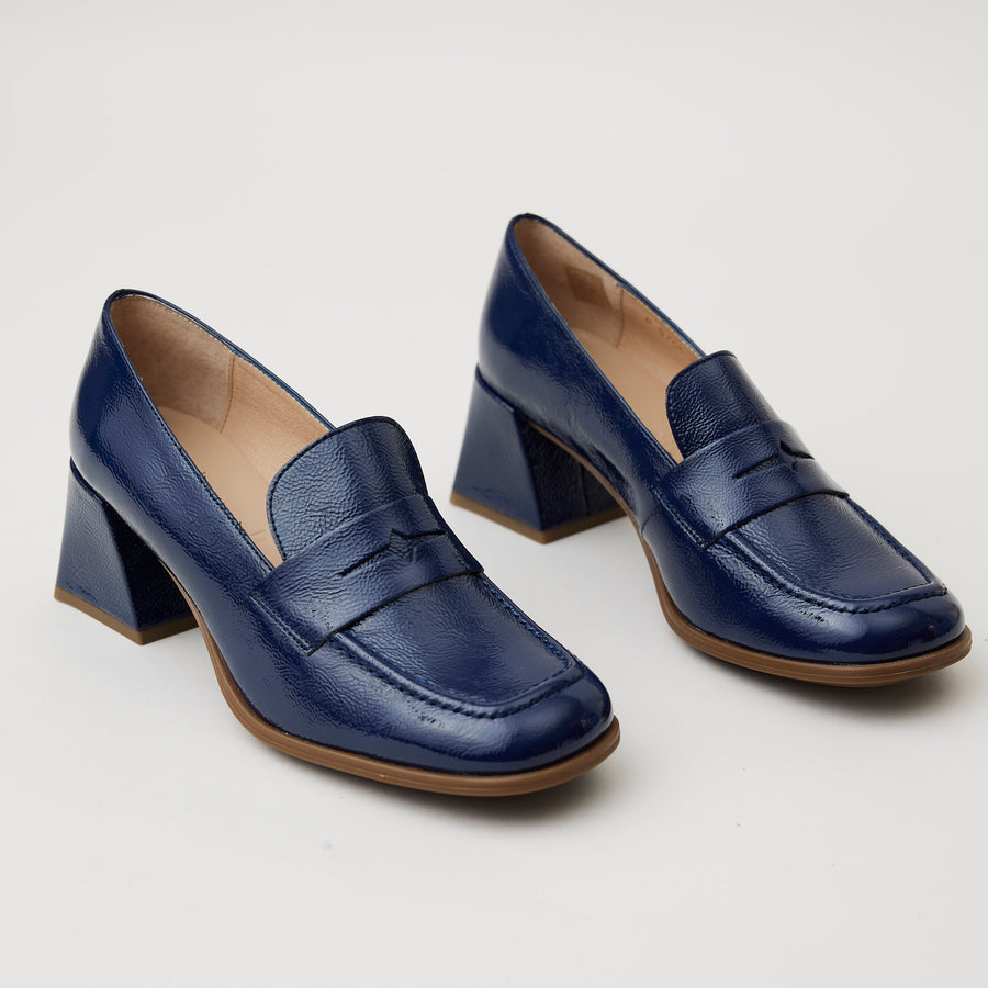 Wonders Navy Patent Leather Brogues - Nozomi