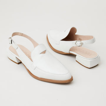 Wonders White Patent Leather Slingback Shoes - Nozomi