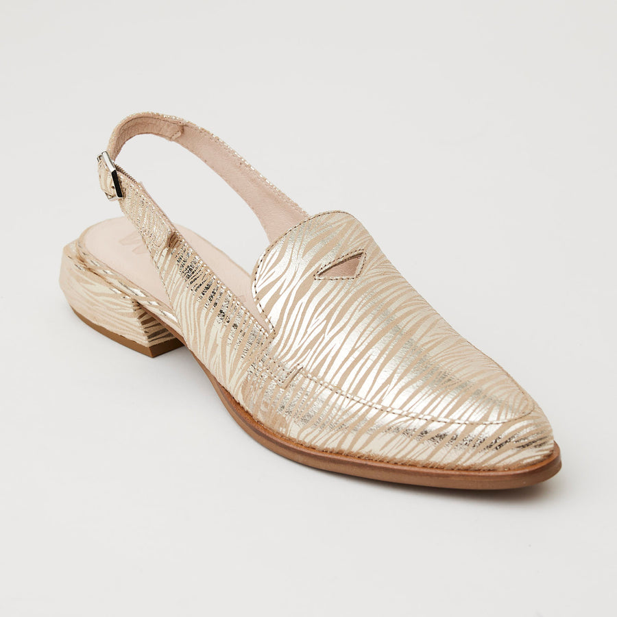 Wonders Gold Leather Leather Slingback Shoes - Nozomi