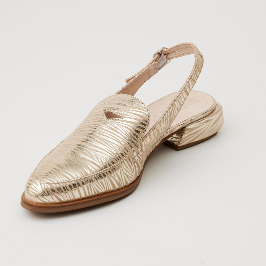 Wonders Gold Leather Leather Slingback Shoes - Nozomi