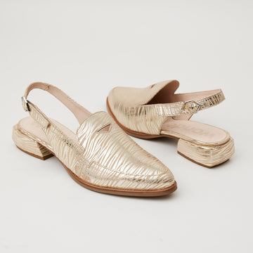Wonders Gold Leather Leather Slingback Shoes - Nozomi
