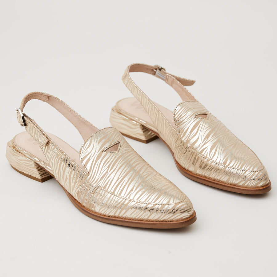 Wonders Gold Leather Leather Slingback Shoes - Nozomi