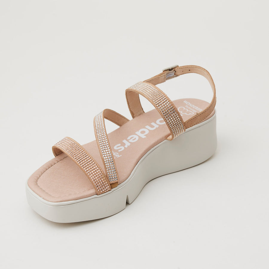 Wonders Nude Sparkly Sandals - Nozomi