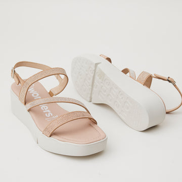 Wonders Nude Sparkly Sandals - Nozomi