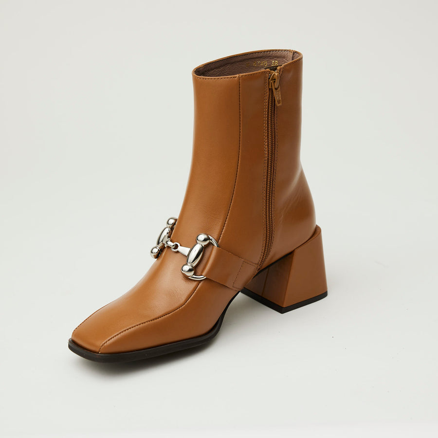 Wonders Tan Leather Over Ankle Boots - Nozomi